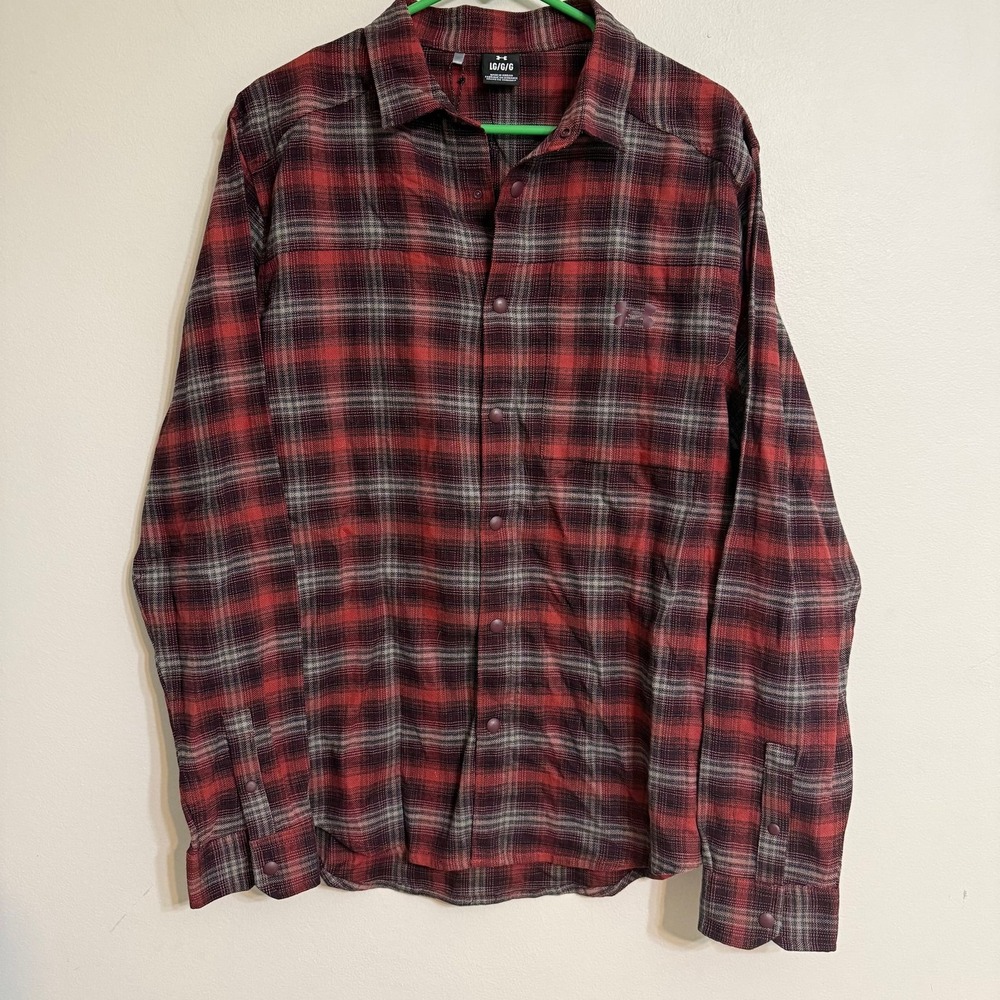 NWT Under Armour Mens‎ Large Tradesman Flex Flannel Shirt Red Plaid Snap Front
